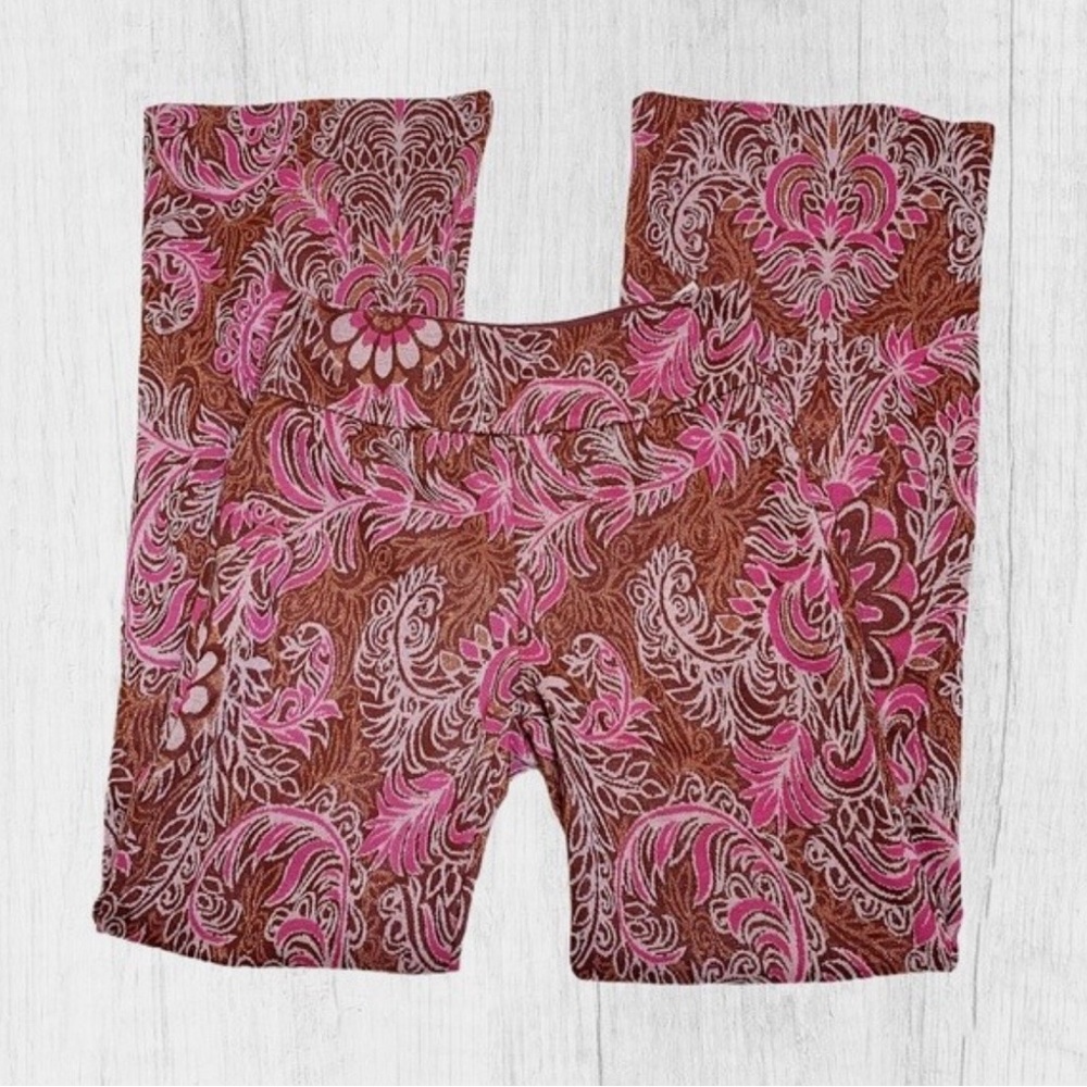 Anthropologie Maeve Paisley Flare Pants Size 2 Boho Retro Wide Leg